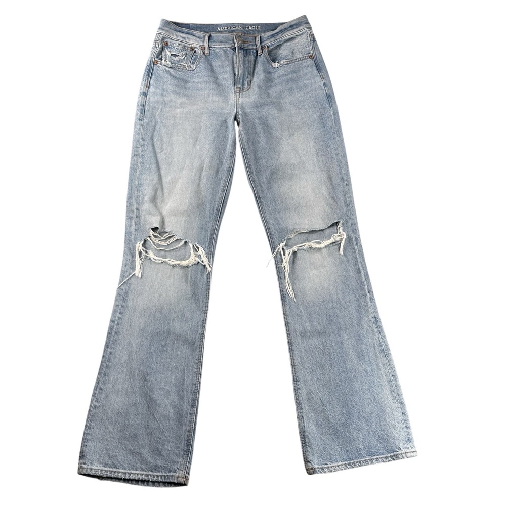 American Eagle Jeans Womens 4 Blue 90s Bootcut Distressed Grunge Skater Y2K